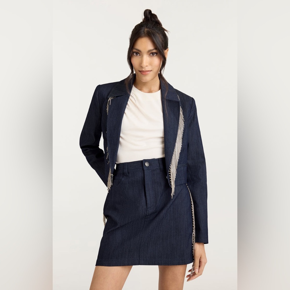NWT $495 Cinq A Sept RHINESTONE DARA JACKET